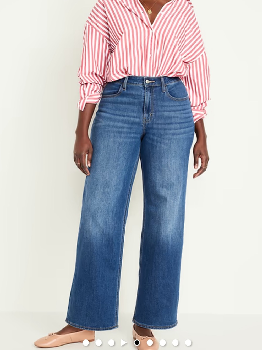 Old Navy High-Rise Wide-Leg Jeans - Medium Blue (Petite)